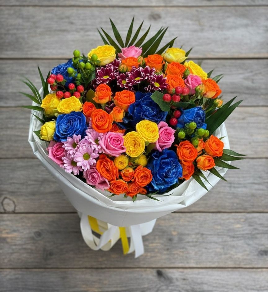 Букет цветов из: Розы и Хризантемы в Коле