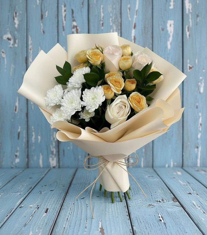 Букет цветов из: Розы и Хризантемы в Коле