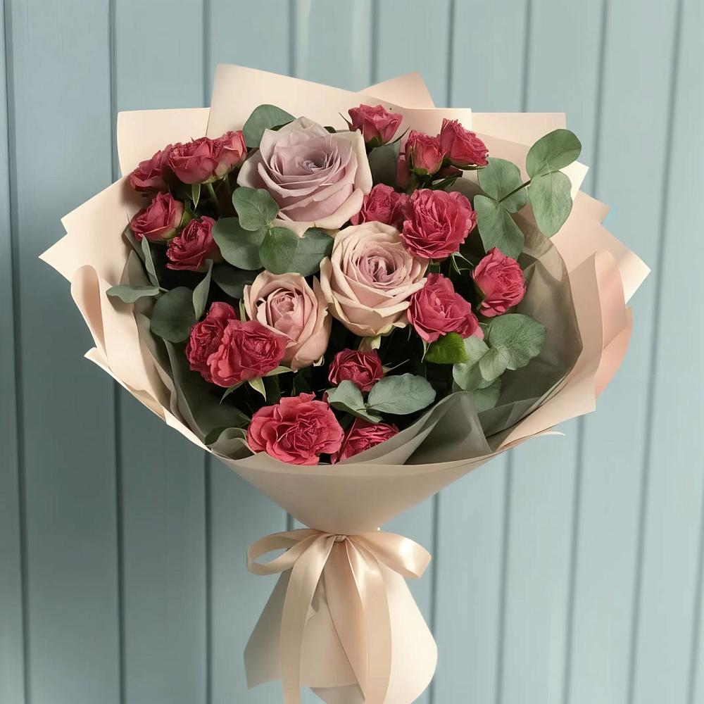 Букет цветов из: Гвоздики и Розы в Коле