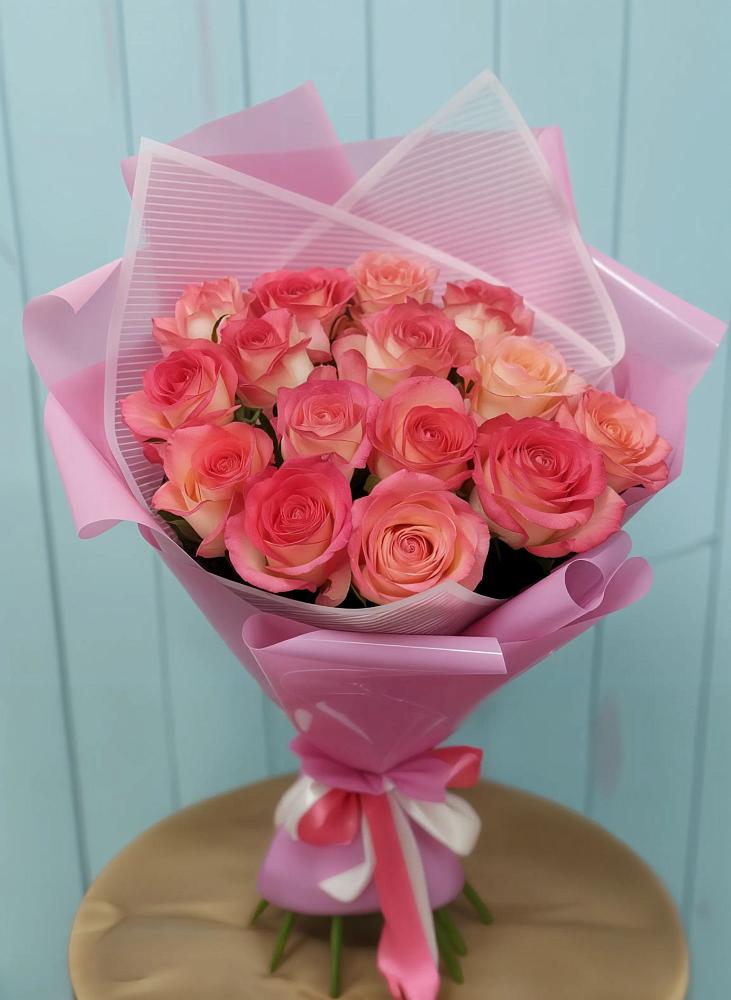 Букет 15 Розовых роз Равель в Коле