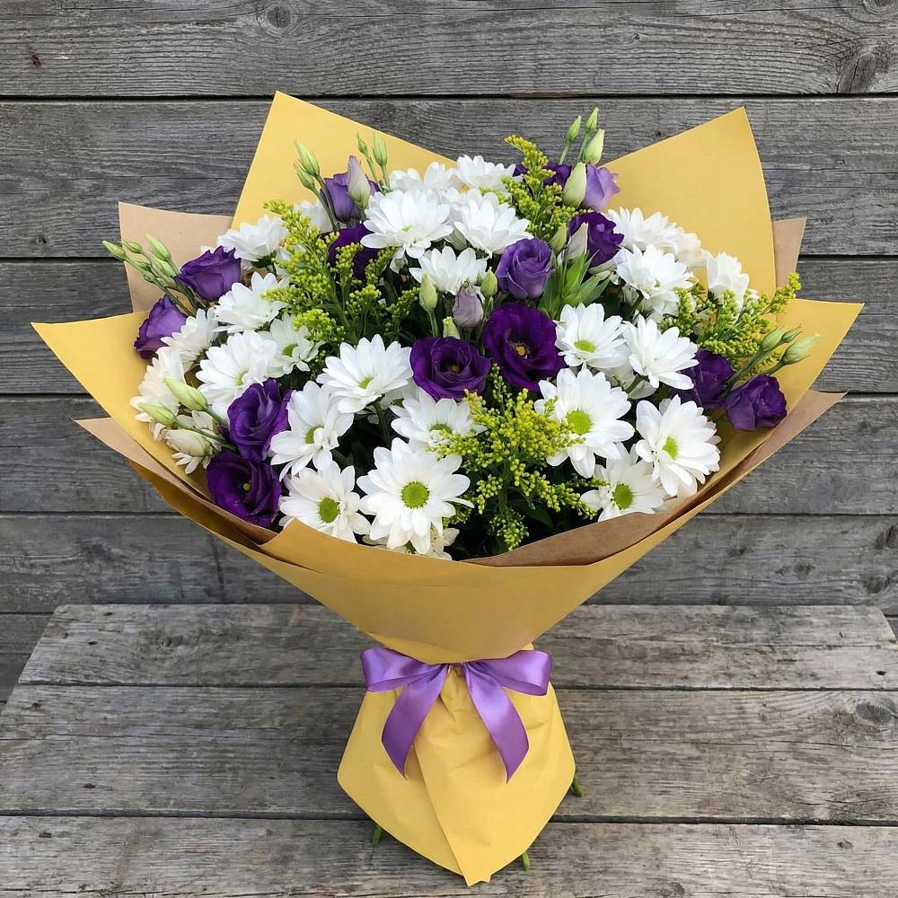 Букет цветов из: Ирисы, Хризантемы и Ромашки в Коле