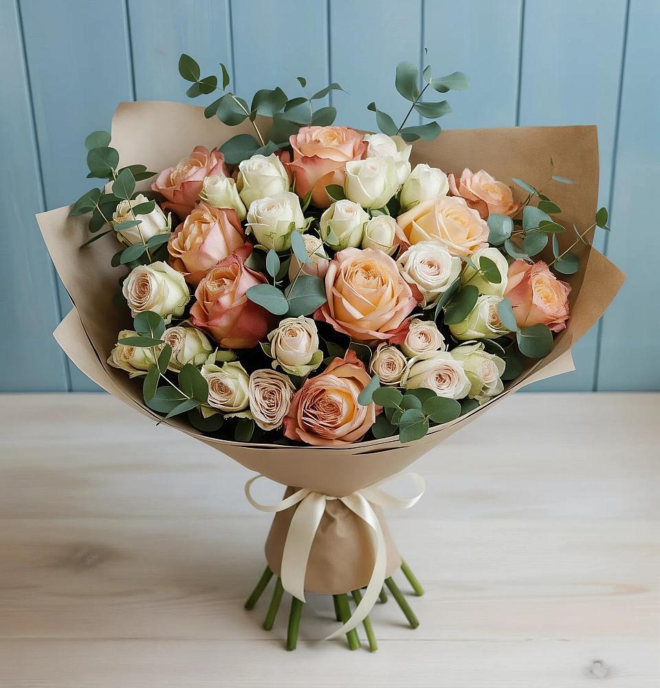 Букет цветов из: Альстромерии и Розы в Коле