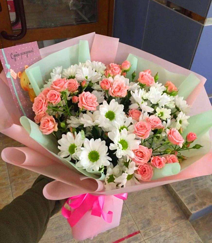 Букет цветов из: Розы и Хризантемы в Коле