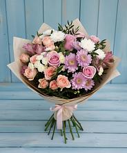 Букет цветов из:  Хризантемы, Розы и Альстромерии в Коле