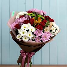 Букет цветов из:  Розы, Хризантемы и Альстромерии в Коле
