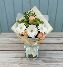 Букет цветов из:  Герберы, Розы и Хризантемы в Коле